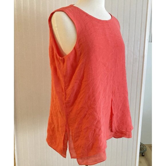 Cristina B Women’s Sleeveless Tunic Lagenlook Flowy Double Layer Tank Sz M - Picture 1 of 10